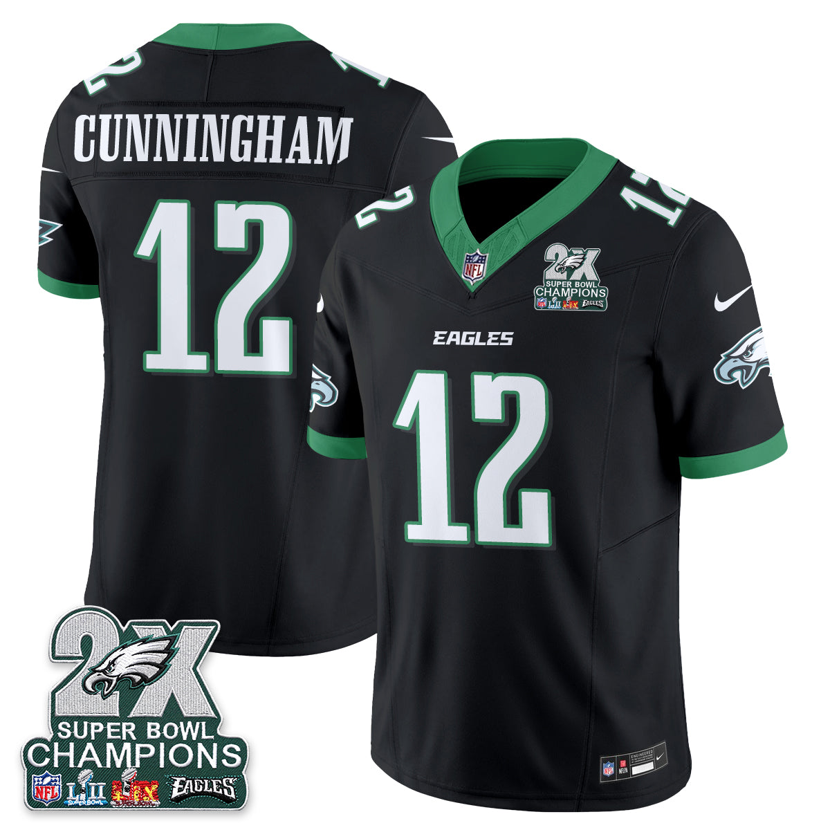 Philadelphia Eagles Fan Gear Vapor Jersey V3- Stitched