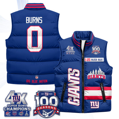 NYG 4X Champs S.Bowl Puffer Vest - Printed