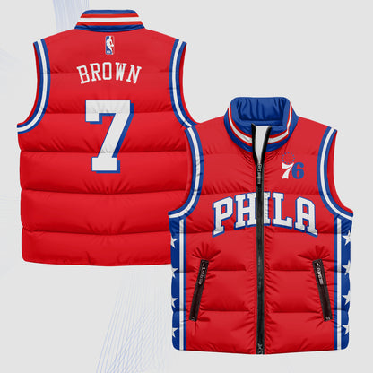 PHI Superteam 24th Season Patch Puffer Vest - Printed