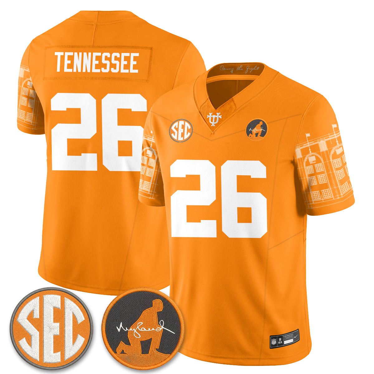Tennessee Volunteers Built from Legacy Jersey - Stitched