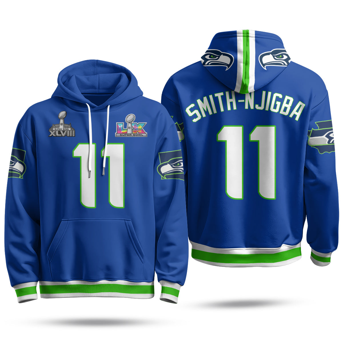 Seattle Seahawks S.Bowl Champs Hoodie - Stitched