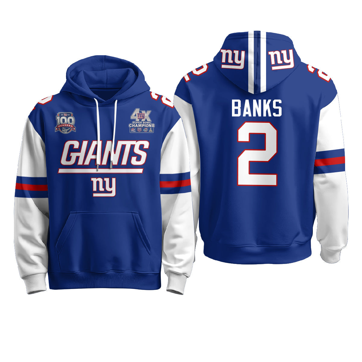 NYG 4X Champs S.Bowl Fleece Hoodie - Printed
