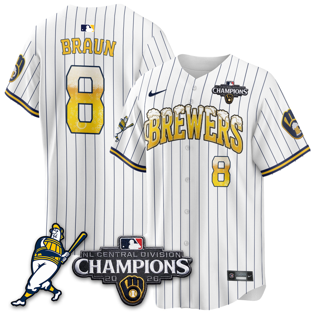 Milwaukee Brewers 2026 NL Division Champs Vapor Jersey V2- Stitched