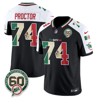 Miami Dolphins Mexico Edition Vapor Jersey - Stitched