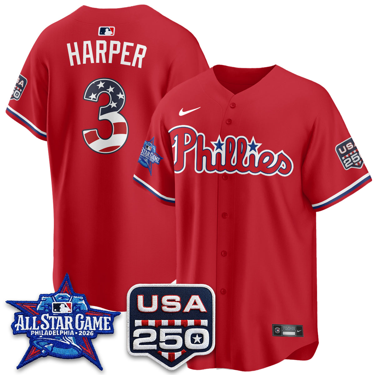Philadelphia Phillies 2026 All Star Edition Vapor Jersey - Stitched