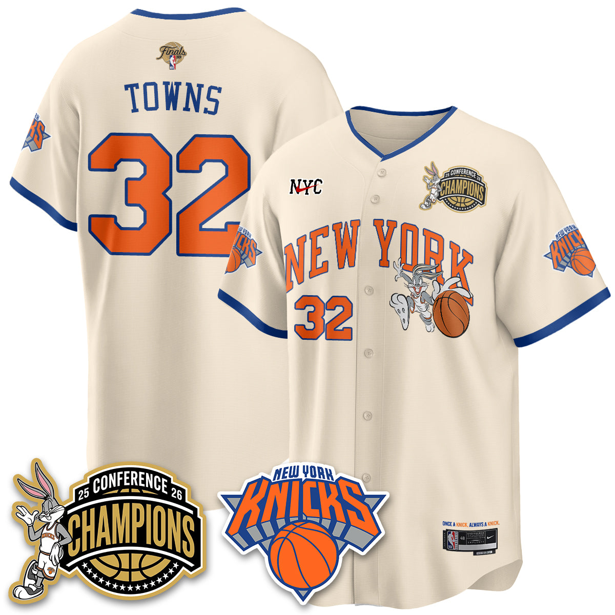 New York Knicks 2026 NBA Finals x Bunny Vapor Jersey V2- Stitched