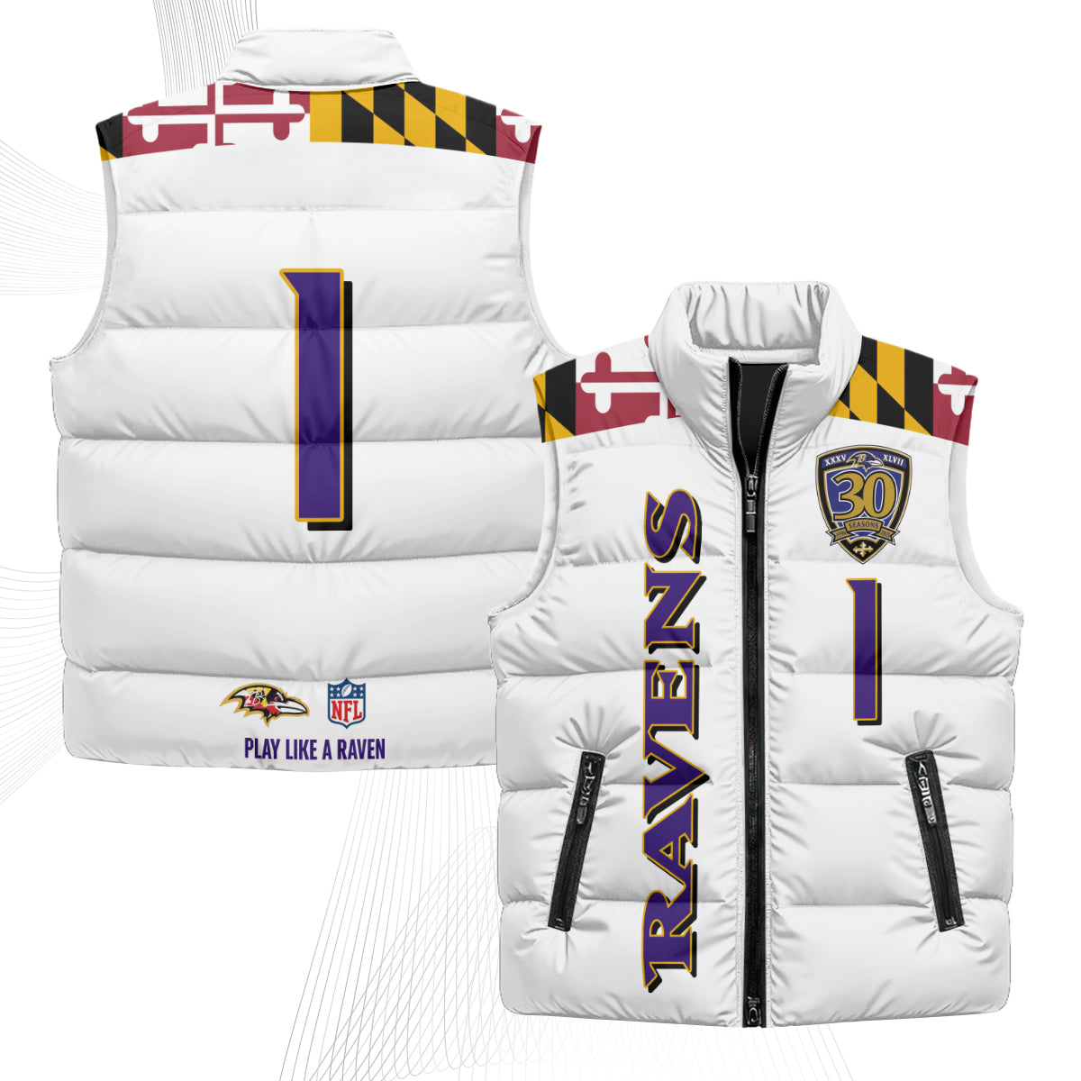 BAL Maryland Puffer Vest - Printed