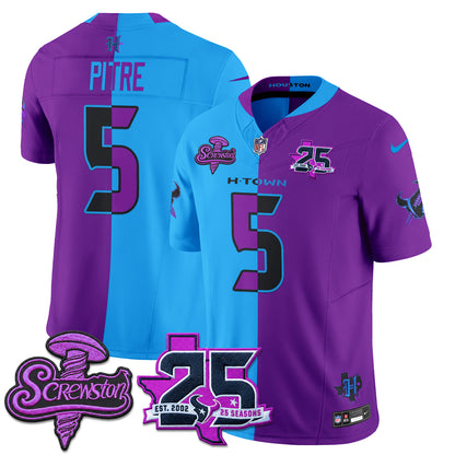 Houston Texans DJ Screw Split Vapor Jersey - Stitched