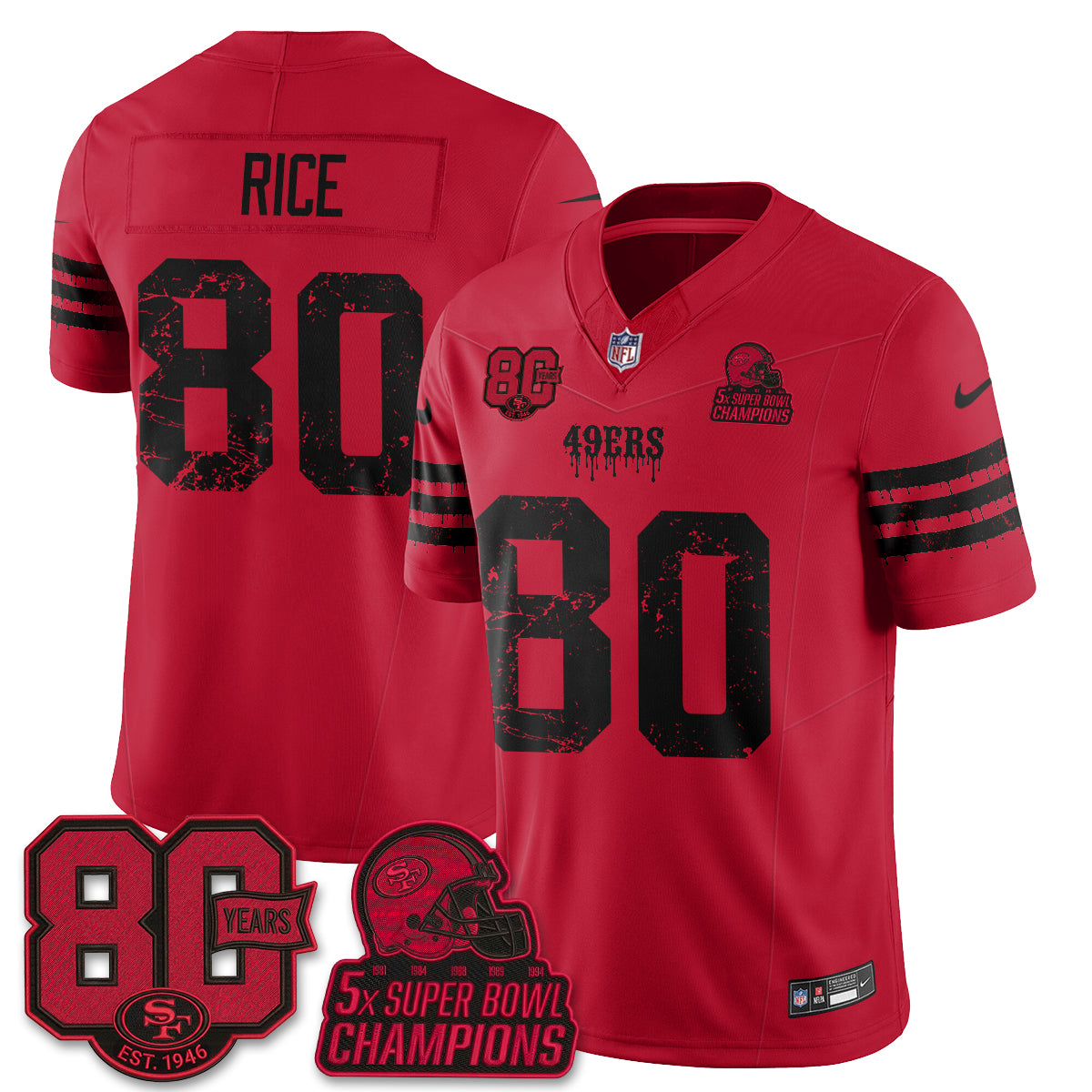 San Francisco 49ers Slasher Edition Vapor Jersey - Stitched