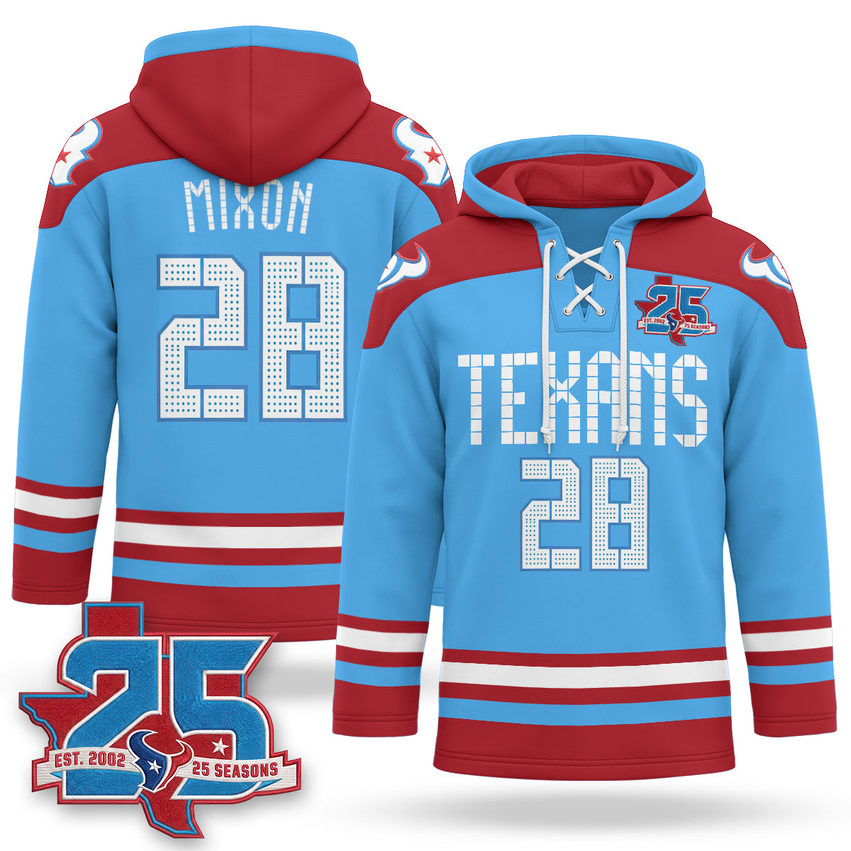Houston Texans 2026 Rivalries Fleece-Lined Hockey Hoodie - Stitched