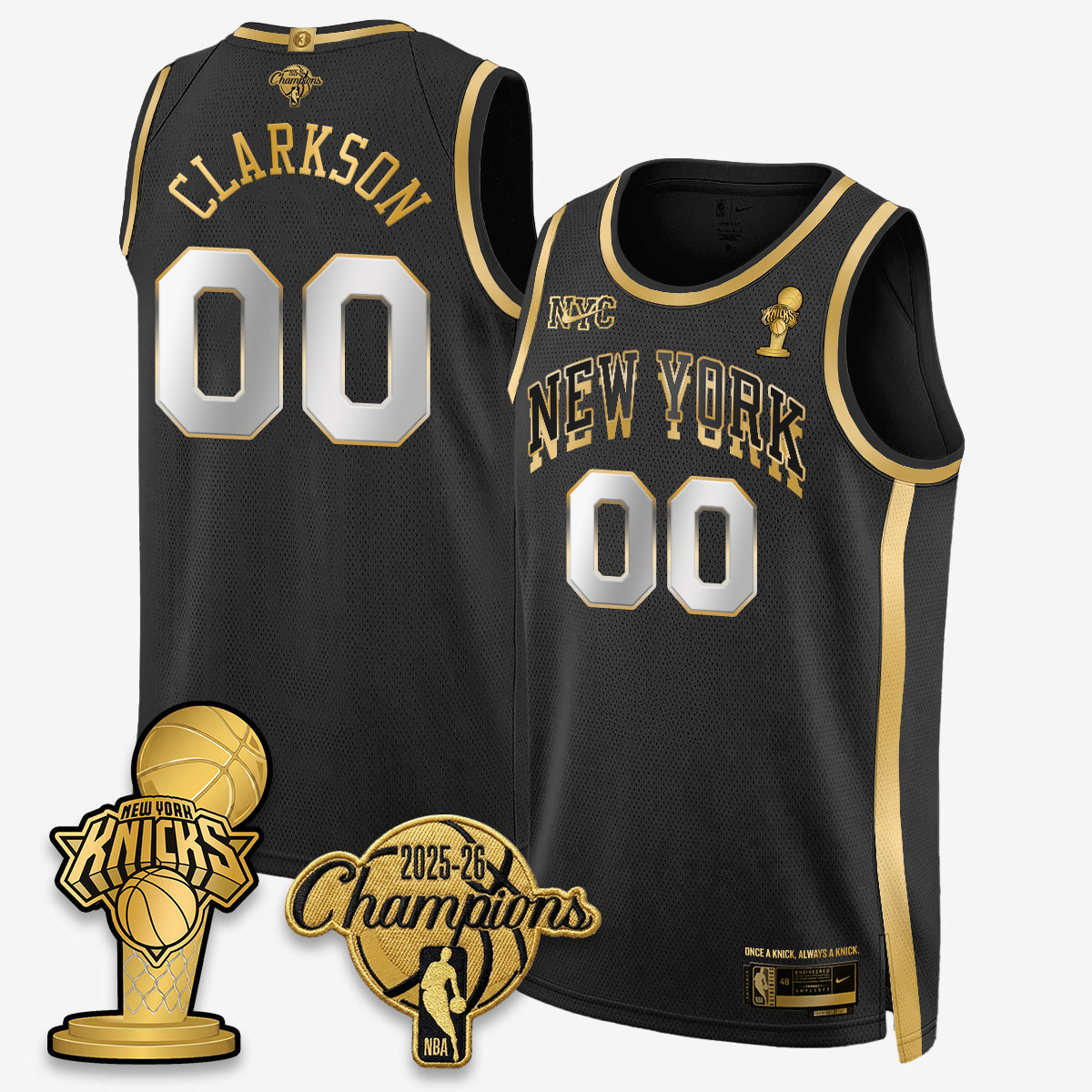NYK 2026 NBA Champions Gold Edition Vapor Jersey - Stitched n3