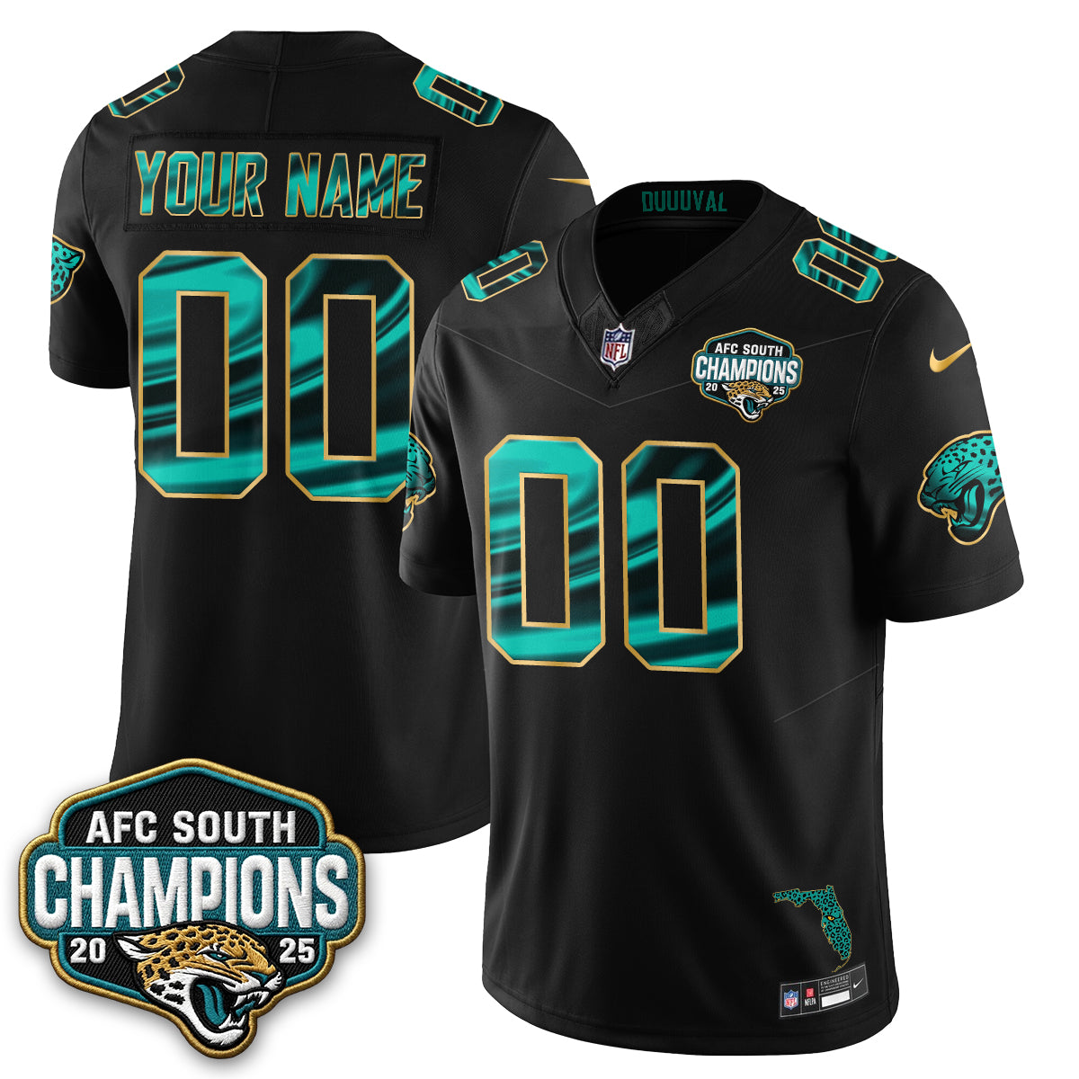 Jacksonville Jaguars Fangear Edition Vapor Custom Jersey - Stitched