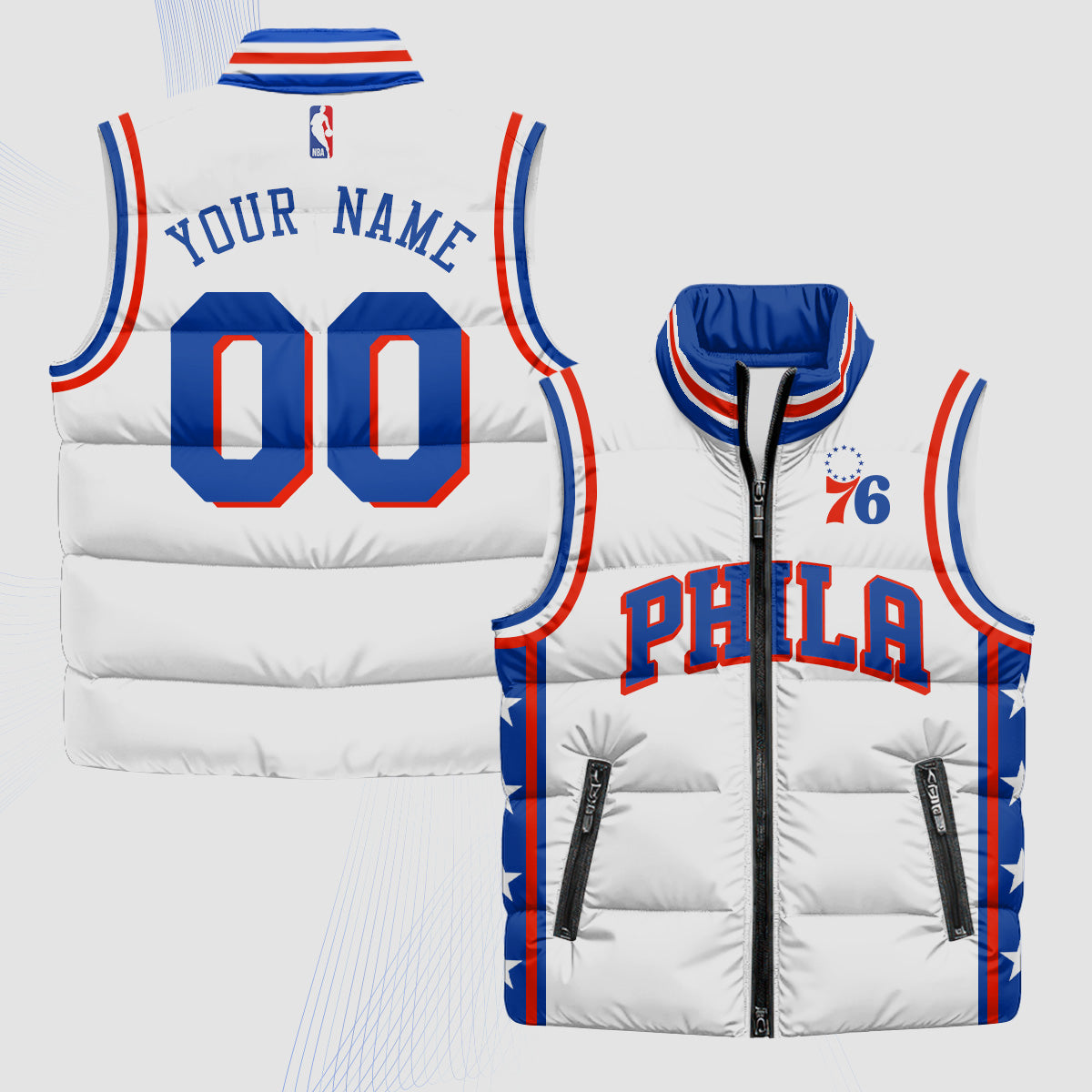 PHI Superteam 24th Season Patch Custom Puffer Vest - Printed