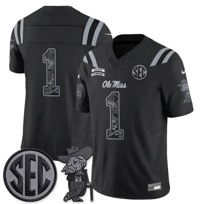 Ole Miss Rebels 2026 Salute to Service Vapor Jersey - Stitched