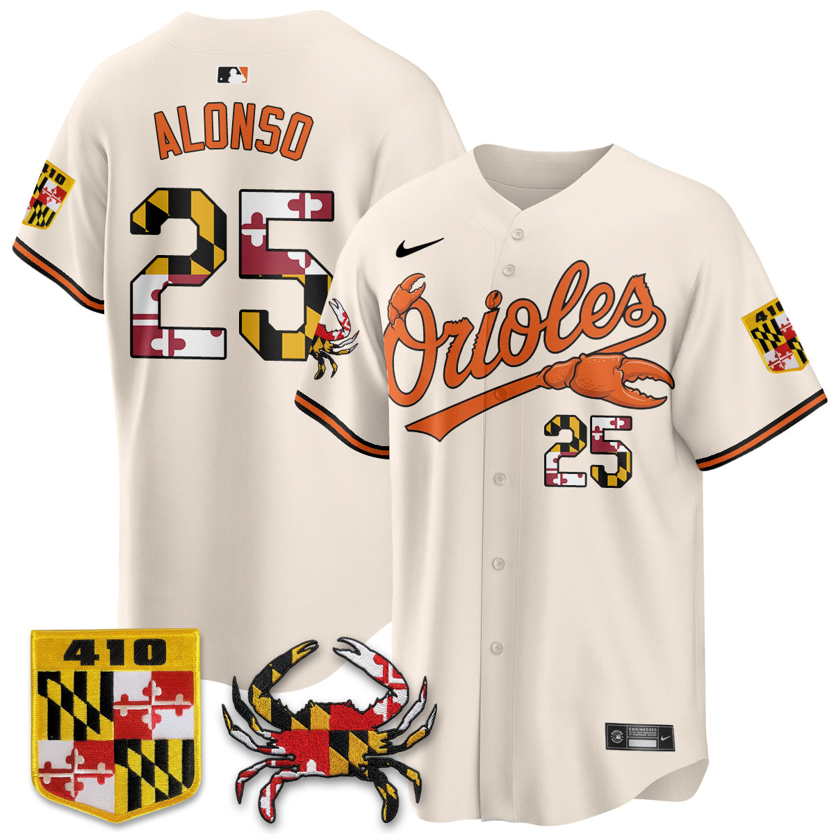 Baltimore Orioles Crab x Maryland Vapor Limited Jersey - Stitched