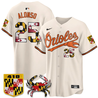 Baltimore Orioles Crab x Maryland Vapor Limited Jersey - Stitched