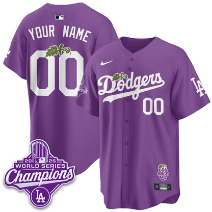 Los Angeles Dodgers Grape Edition Vapor Custom Jersey - Stitched
