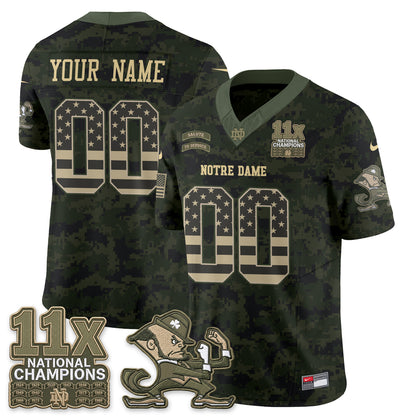 ND 2026 Salute to Service Vapor Custom Jersey - Stitched