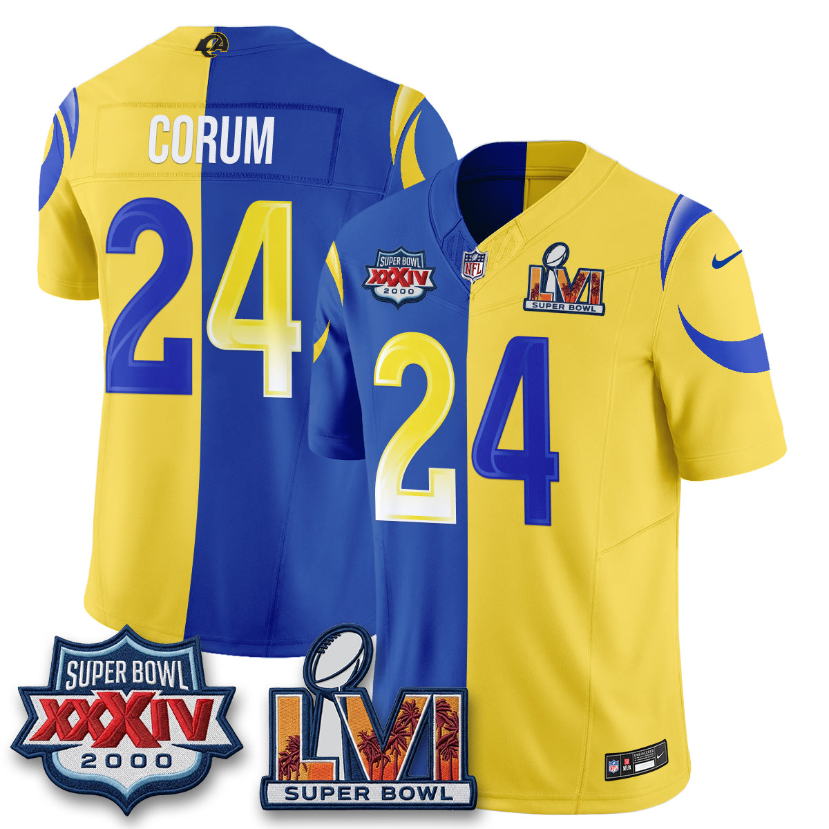 LAR Rivalries Split Vapor Jersey - Stitched