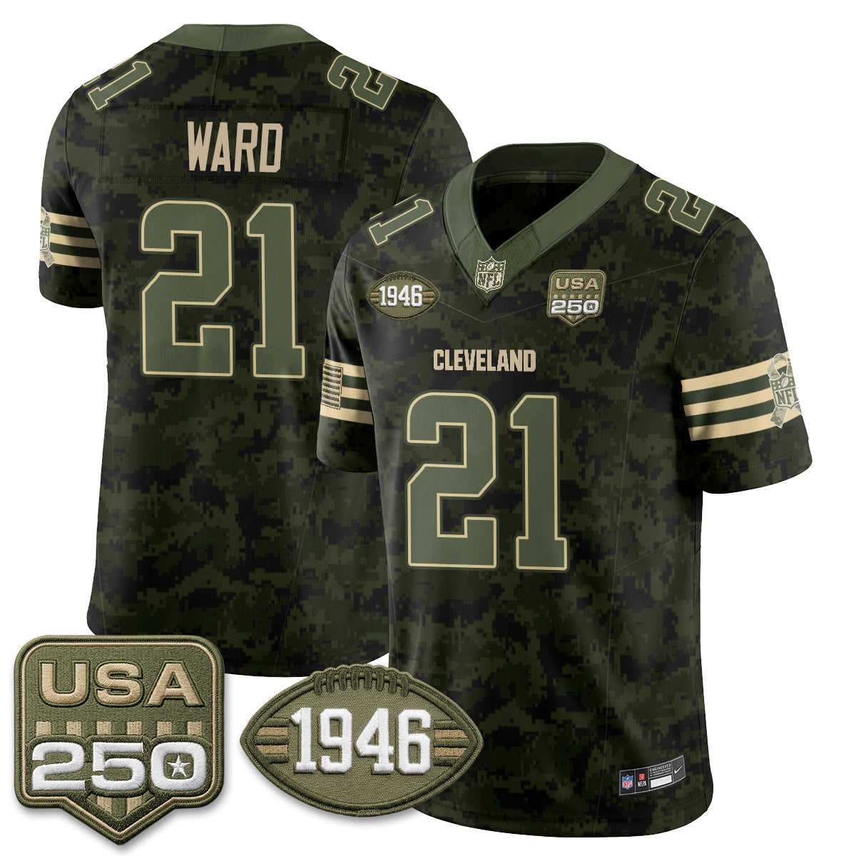 Cleveland Browns 2026 Salute to Service Vapor Jersey - Stitched