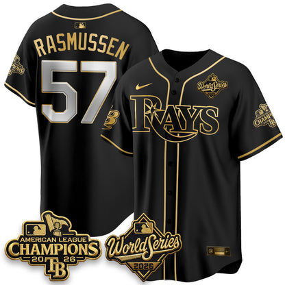 TB 2026 AL Champions Black Gold Edition Vapor Jersey V2- Stitched