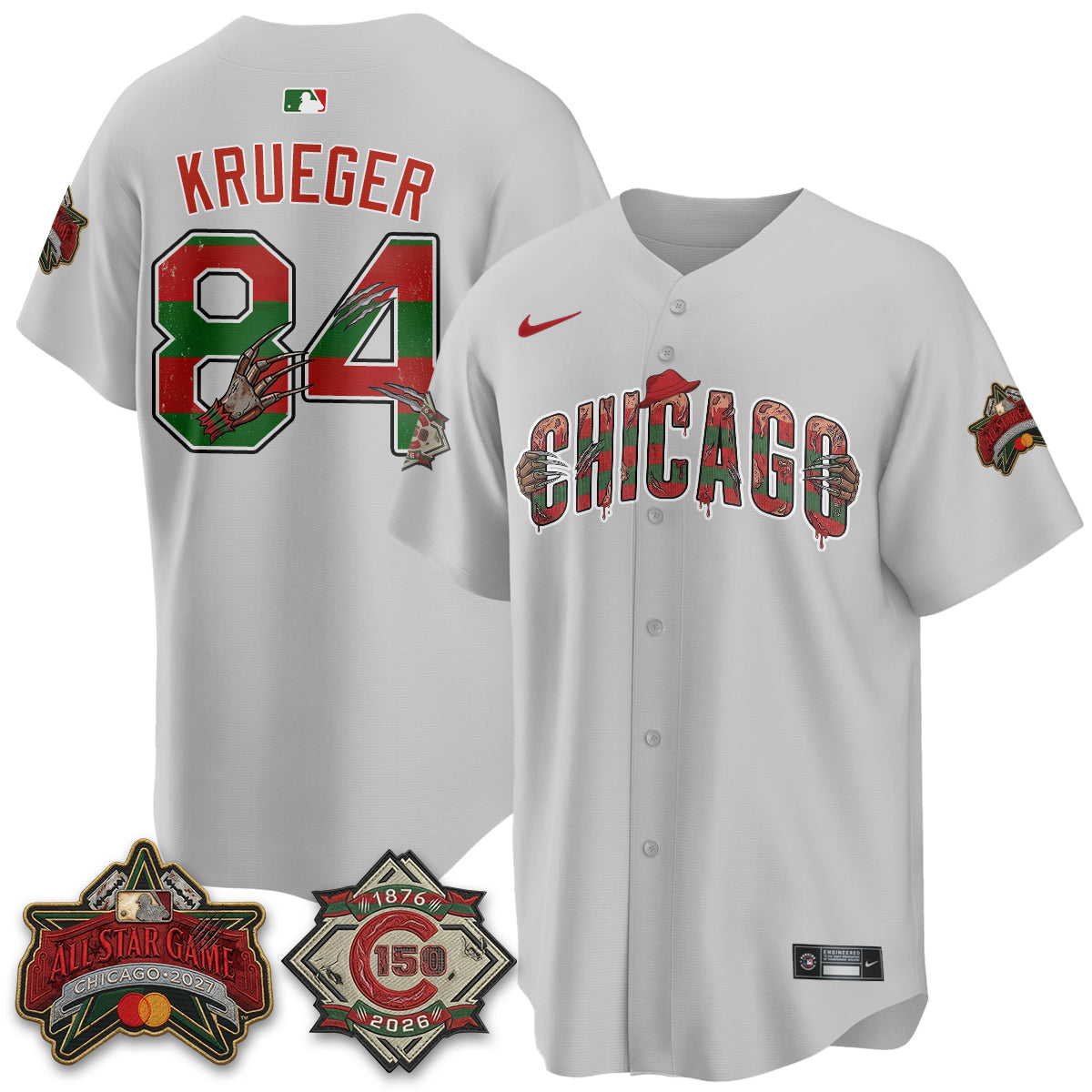 Chicago Cubs A Nightmare on Wrigley Field Edition Vapor Jersey - Stitched