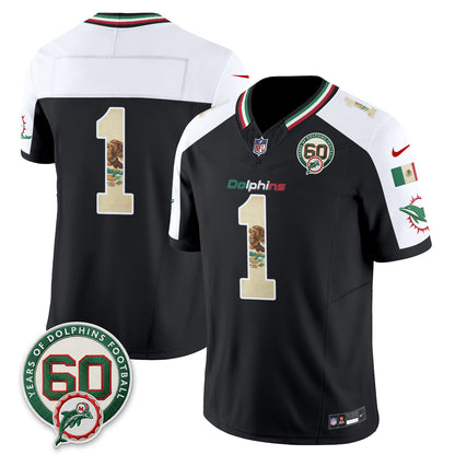 Miami Dolphins Mexico Edition Vapor Jersey - Stitched