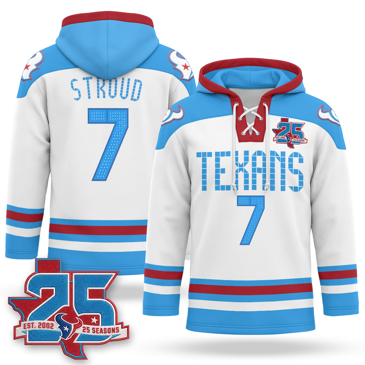 Houston Texans 2026 Rivalries Fleece-Lined Hockey Hoodie - Stitched