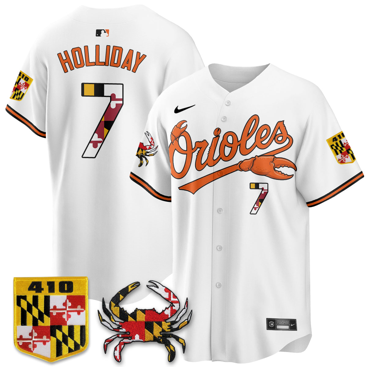 Baltimore Orioles Crab x Maryland Vapor Limited Jersey - Stitched