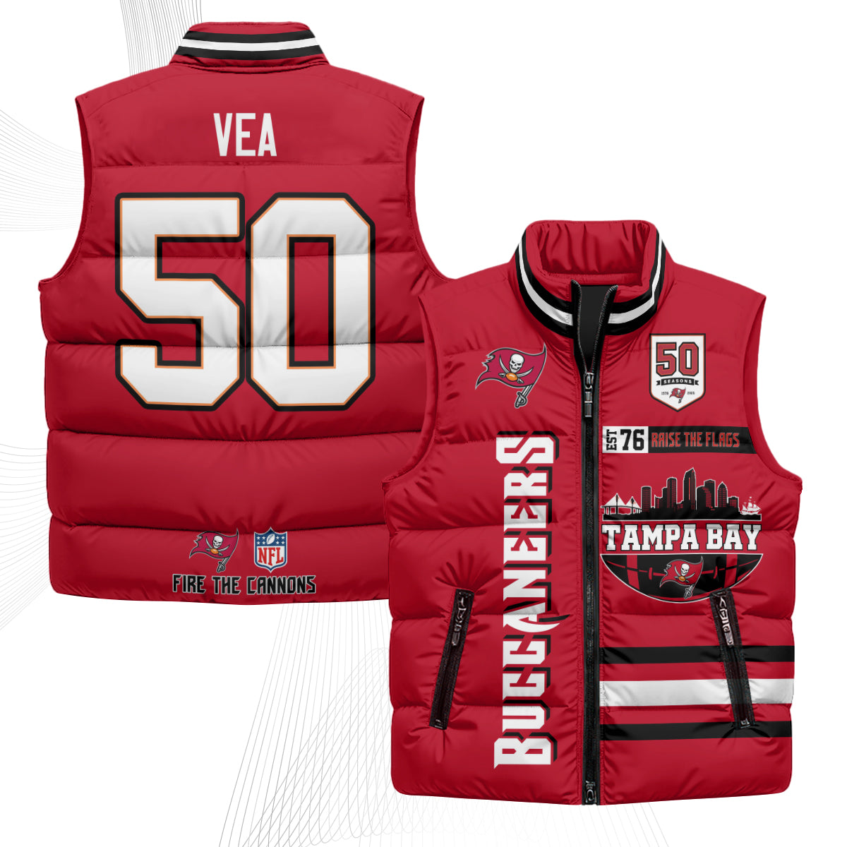 TB "Raise the Flags" Puffer Vest - Printed