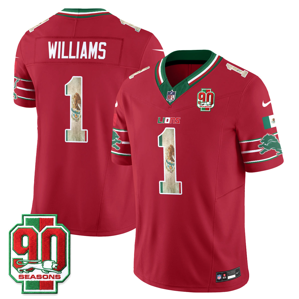 Detroit Lions Mexico Edition Vapor Jersey - Stitched