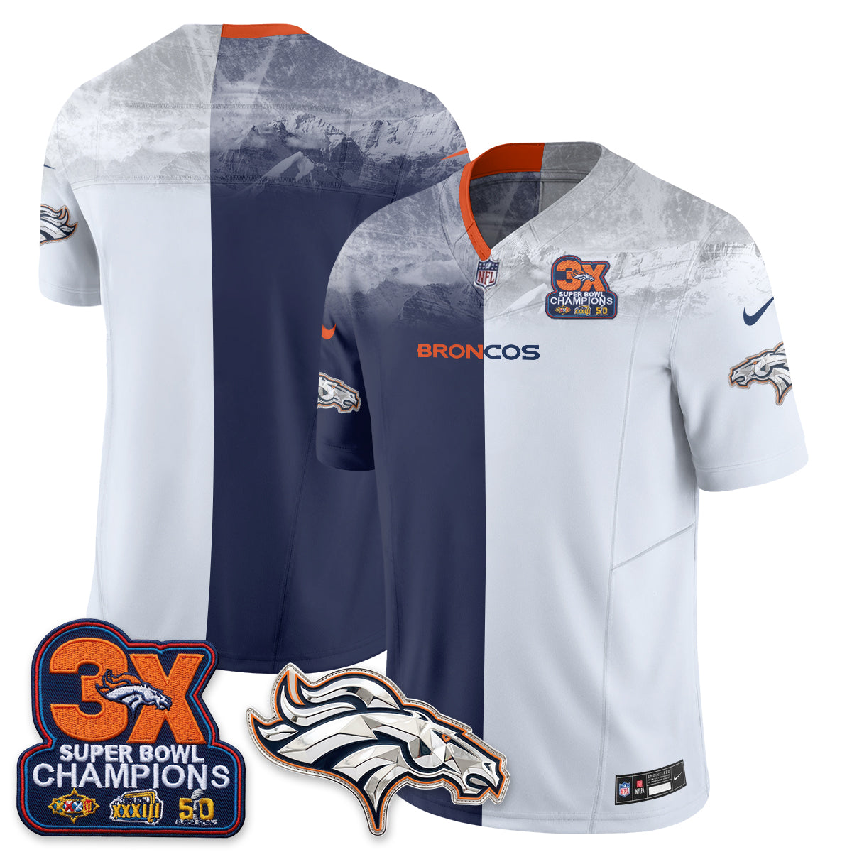 DEN Mile High Split Edition Vapor Jersey - Stitched