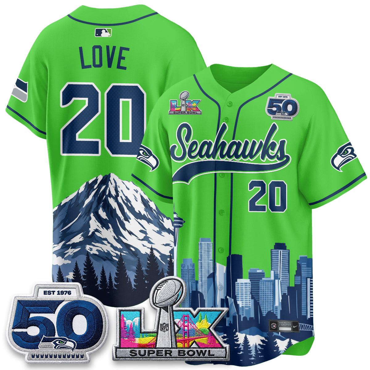 Seattle Seahawks City Edition Vapor Baseball Jersey - Stitch