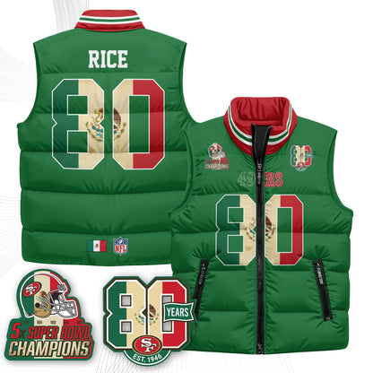 SF Mexico Style Puffer Vest - Printed