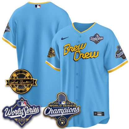 MIL 2026 WS Champions - Bob Uecker Patch Vapor Jersey - Stitched (TT)