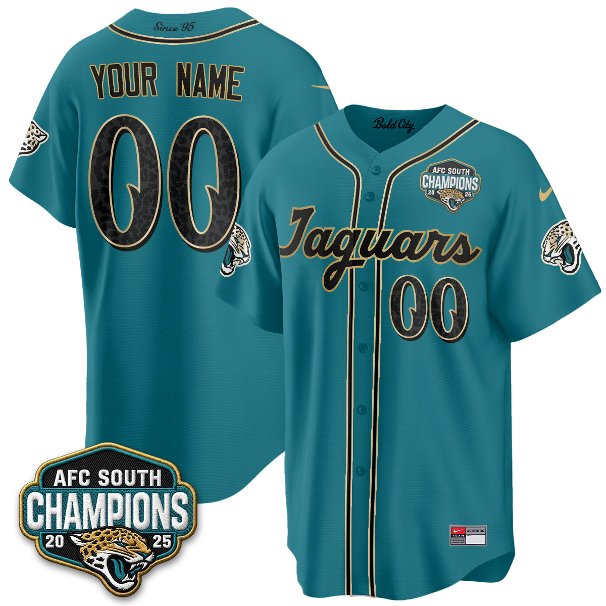 Jacksonville Jaguars 2026 Rivalries Baseball Vapor Custom Jersey - Stitched