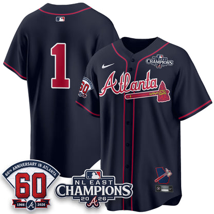 Atlanta Braves 2026 NL East Champs Vapor Jersey - Stitched