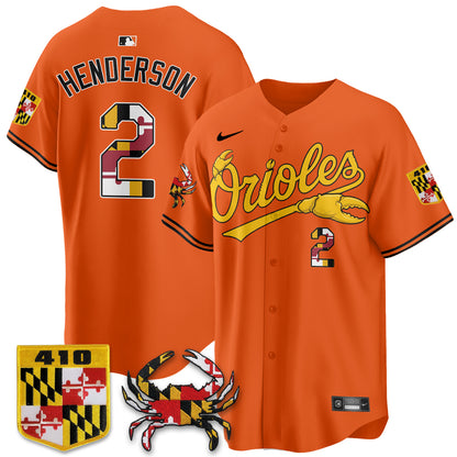 Baltimore Orioles Crab x Maryland Vapor Limited Jersey - Stitched