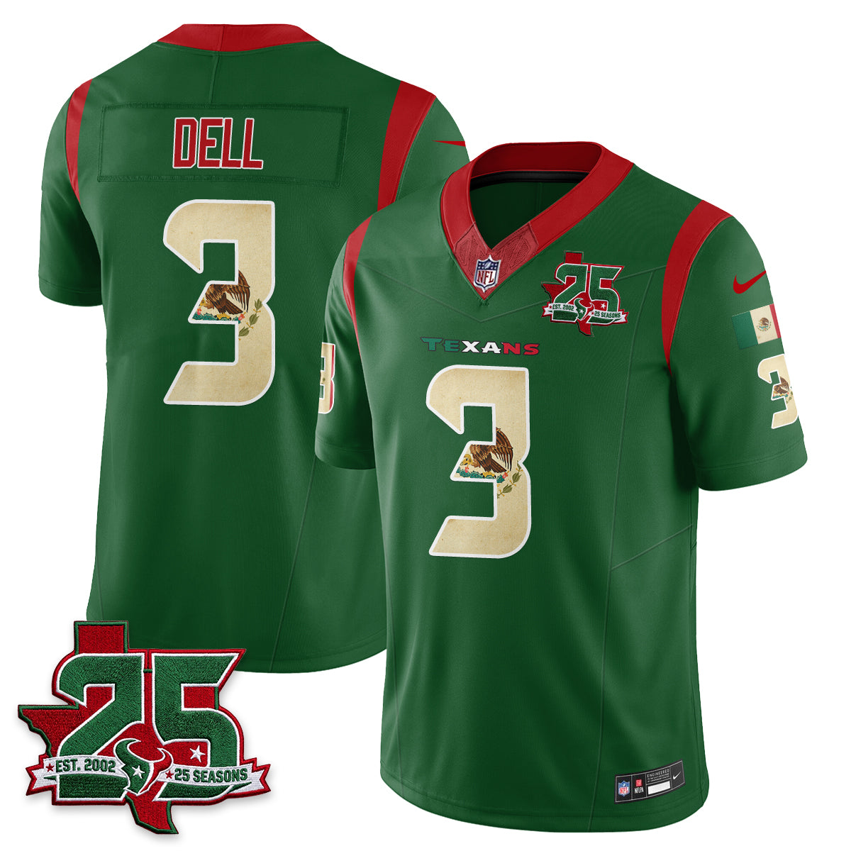 Houston Texans 25 Seasons Mexico Style Vapor Jersey - Stitched