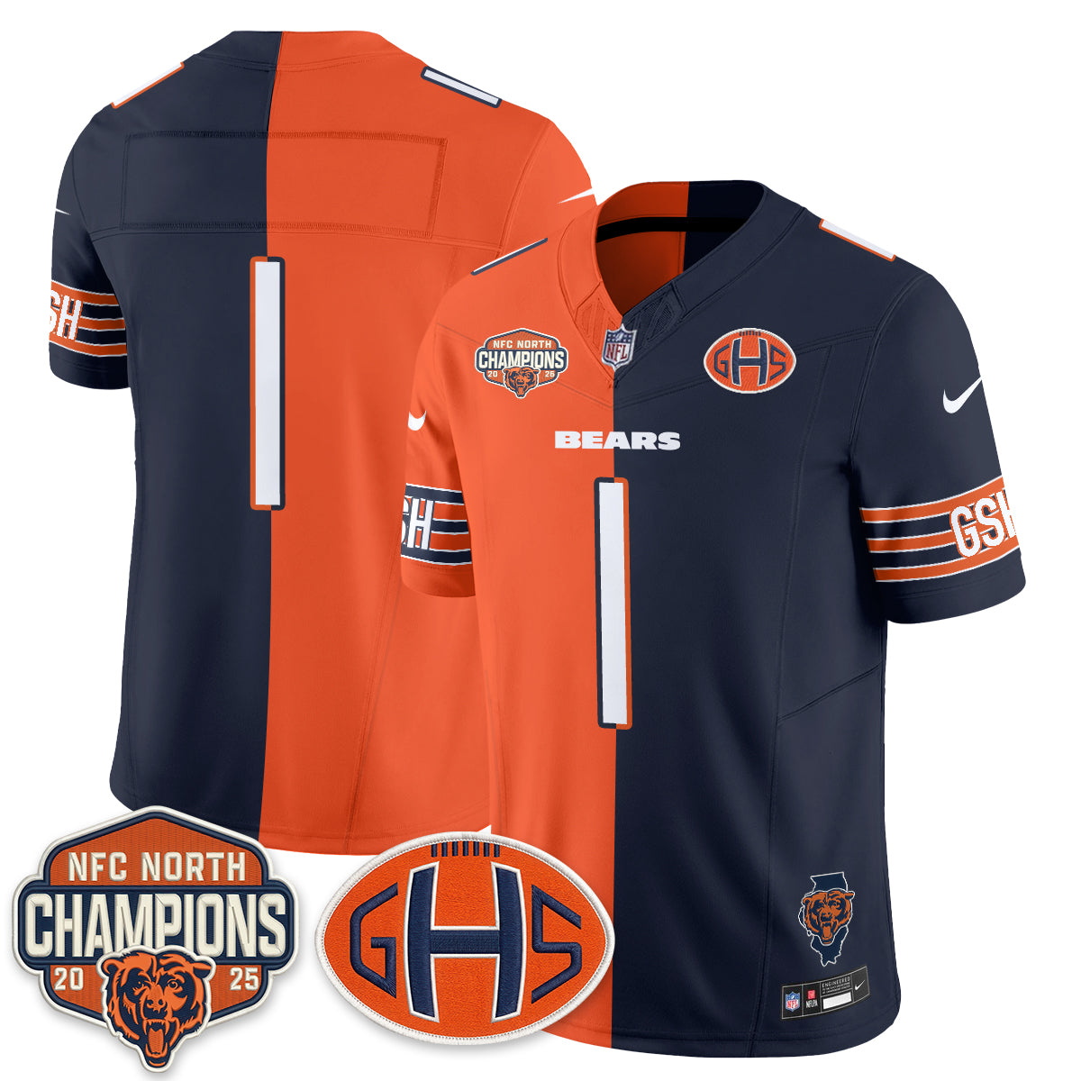 Chicago Bears 2026 Split Edition Vapor Jersey - Stitched