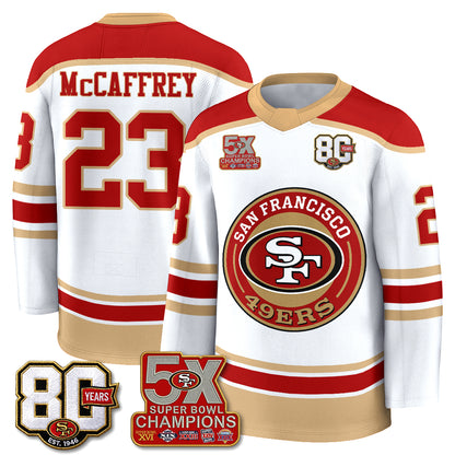 San Francisco 49ers 4X Champs Hockey Jersey - Stitched
