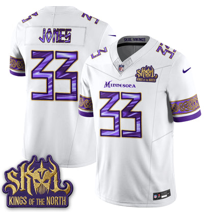 MIN Fangear Edition Warrior Skol Patch Vikings Font Vapor Jersey - Stitched