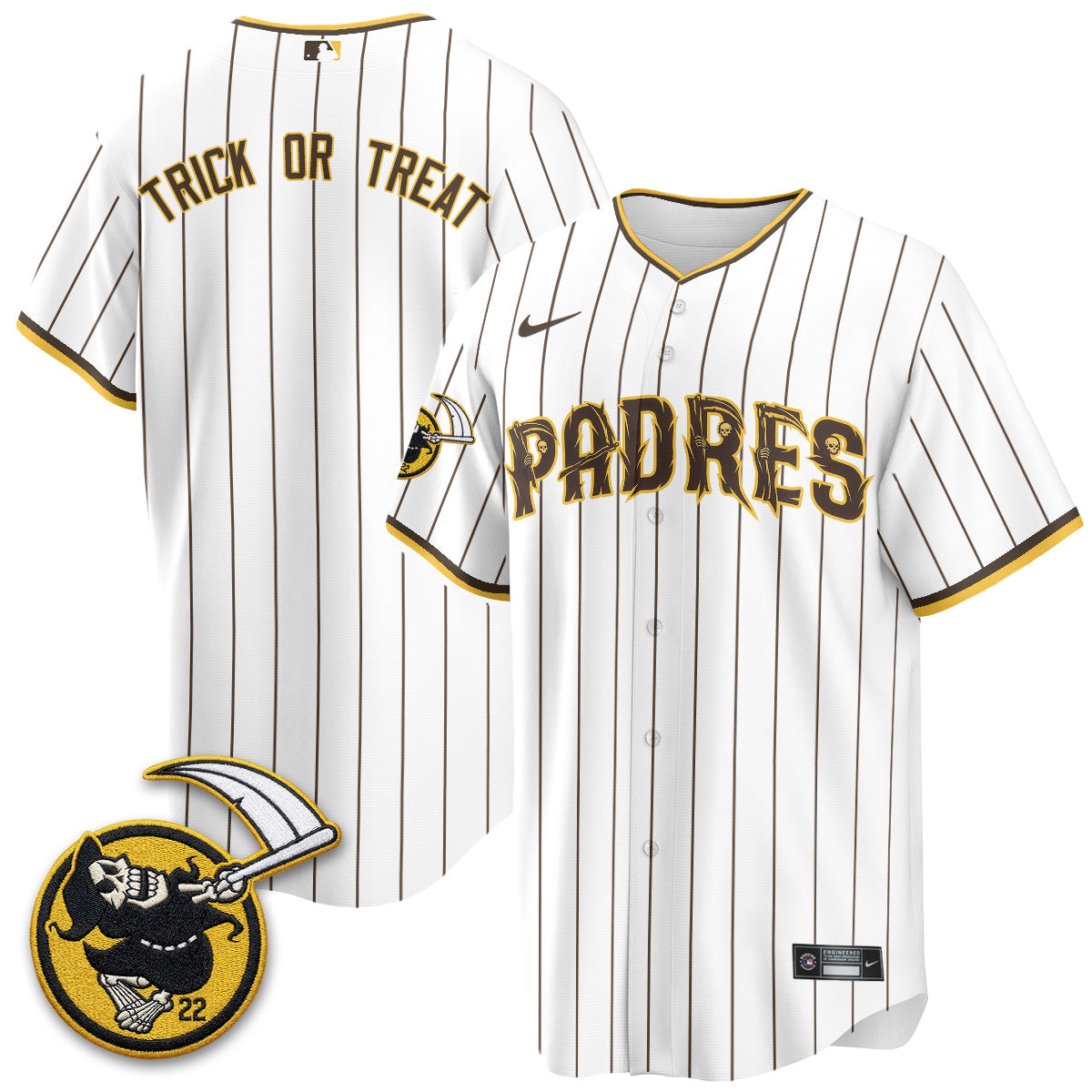 San Diego Padres x Grim Reaper Vapor Jersey - Stitched