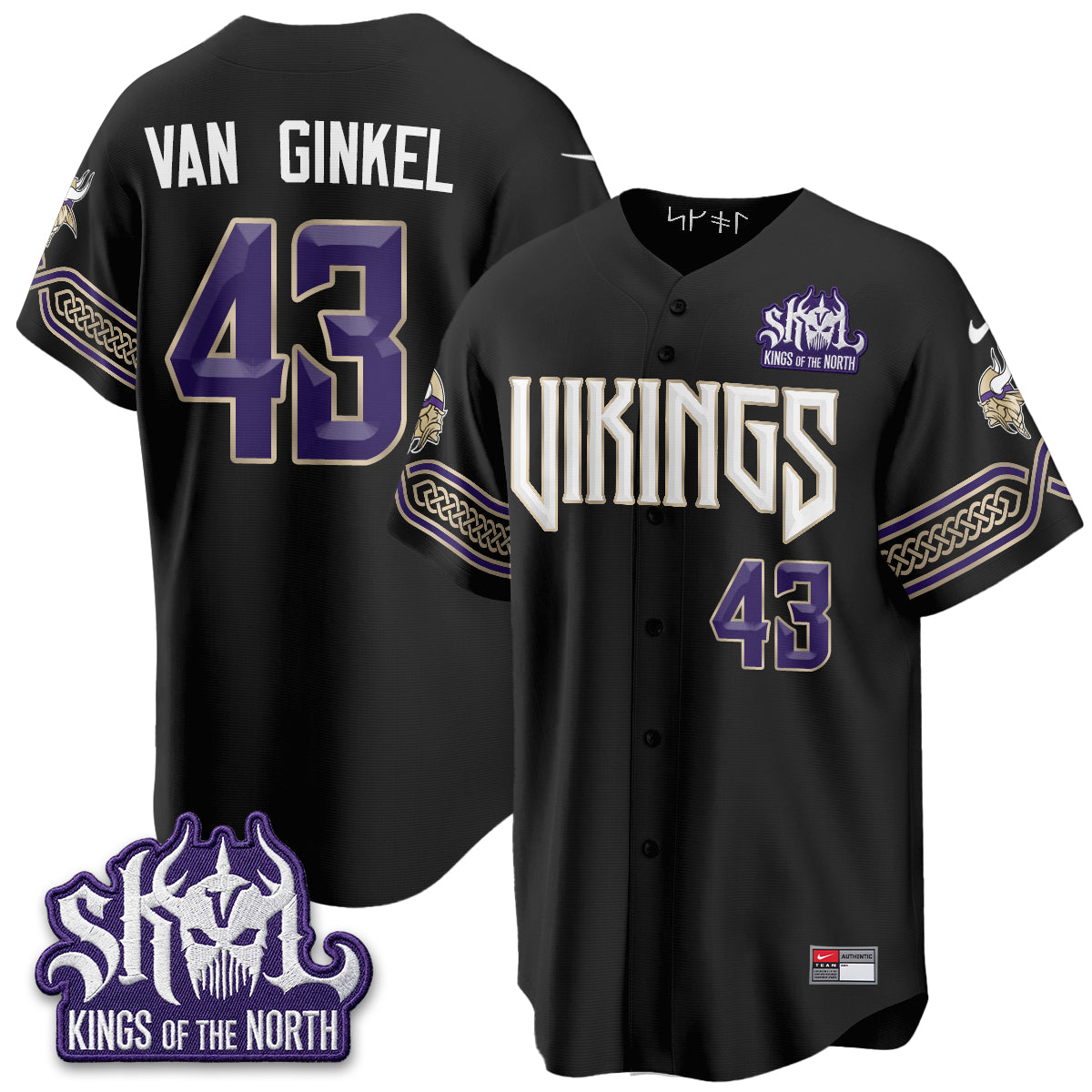 Minnesota Vikings 2026 Rivalries Edition Baseball Vapor Jersey - Stitched