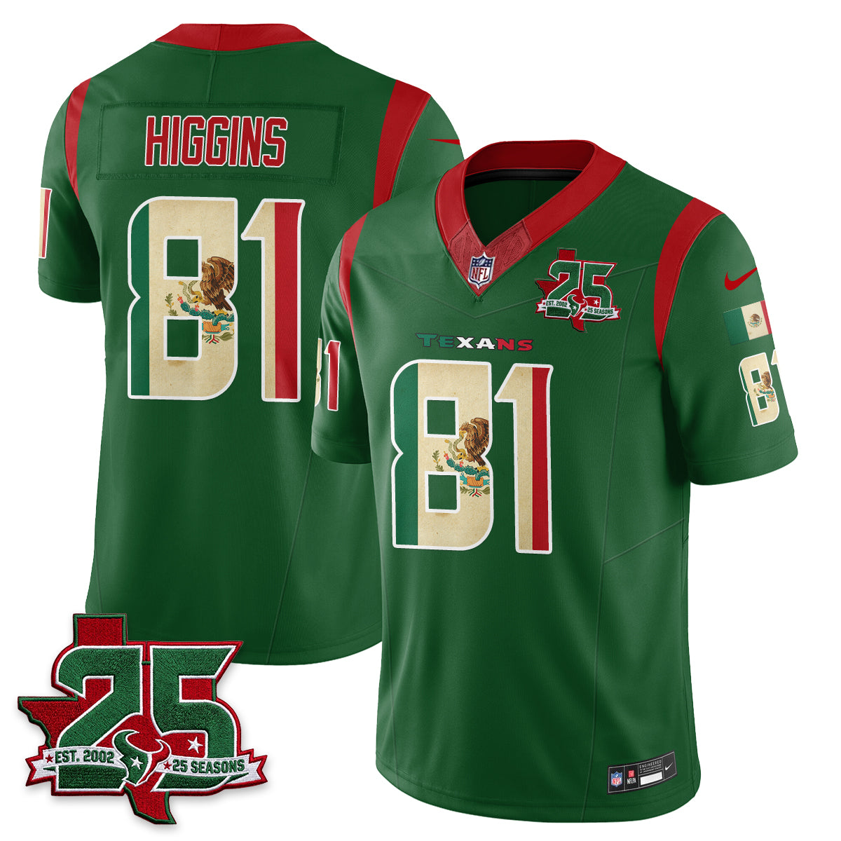 Houston Texans 25 Seasons Mexico Style Vapor Jersey - Stitched