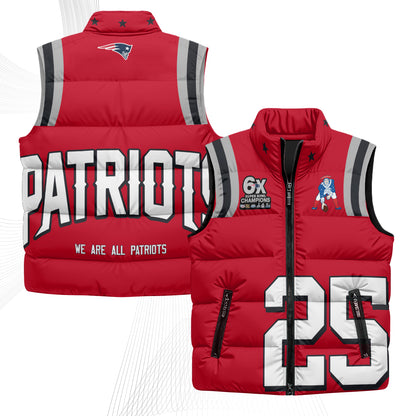 New England Patriots Rivalries Puffer Vest - Printed
