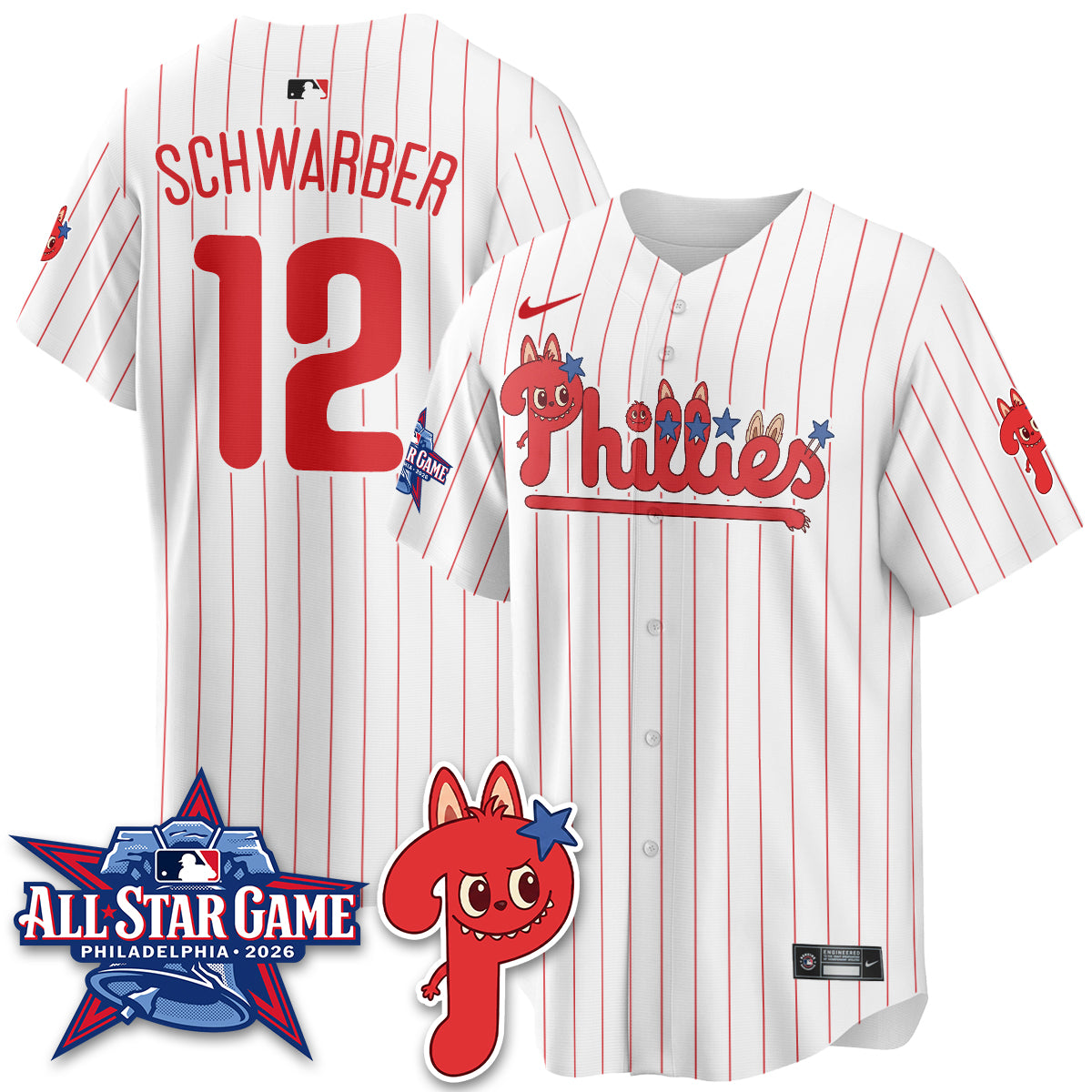 Philadelphia Phillies Fanged Rabbit Doll  Vapor Limited Jersey - Stitched