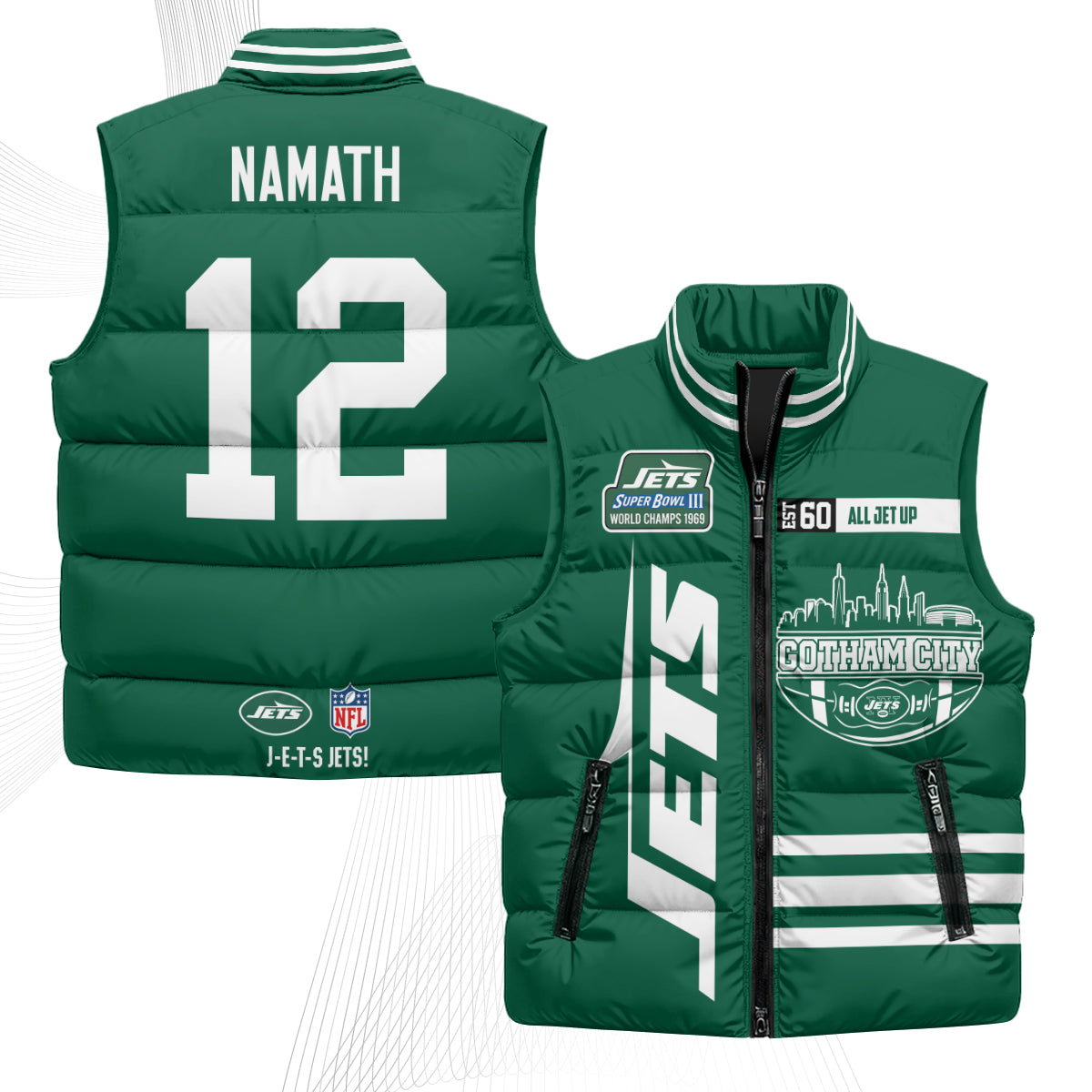 NYJ Gotham City Puffer Vest - Printed