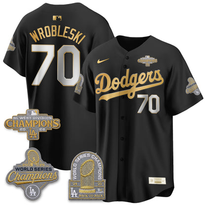 Los Angeles Dodgers 2026 NL West Champs Gold Vapor Jersey- Stitched
