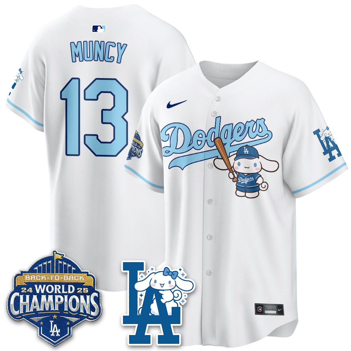 Los Angeles Dodgers Cinnamoroll Edition Vapor Jersey - Stitched